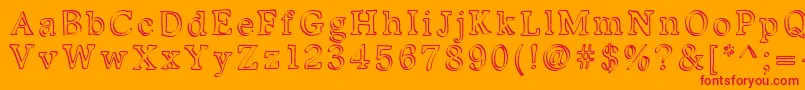 Kalligedoens Font – Red Fonts on Orange Background