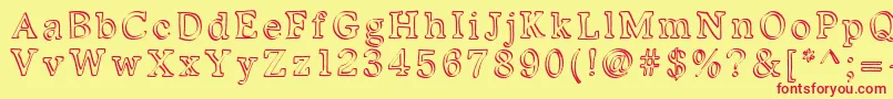 Kalligedoens Font – Red Fonts on Yellow Background