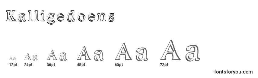 Размеры шрифта Kalligedoens