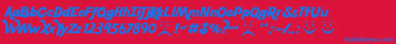 KoolBeans Font – Blue Fonts on Red Background