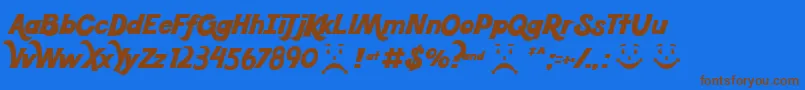 KoolBeans Font – Brown Fonts on Blue Background