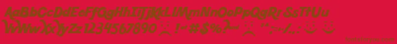 KoolBeans Font – Brown Fonts on Red Background