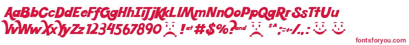 KoolBeans-Schriftart – Rote Schriften auf weißem Hintergrund