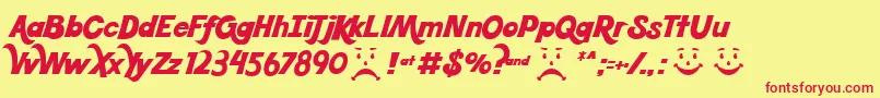 KoolBeans Font – Red Fonts on Yellow Background