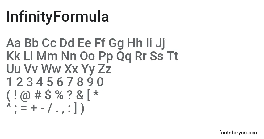 Schriftart InfinityFormula – Alphabet, Zahlen, spezielle Symbole
