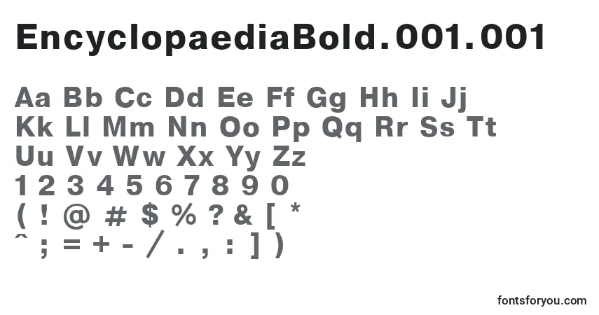 A fonte EncyclopaediaBold.001.001 – alfabeto, números, caracteres especiais