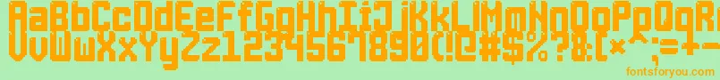 LightPixel7 Font – Orange Fonts on Green Background