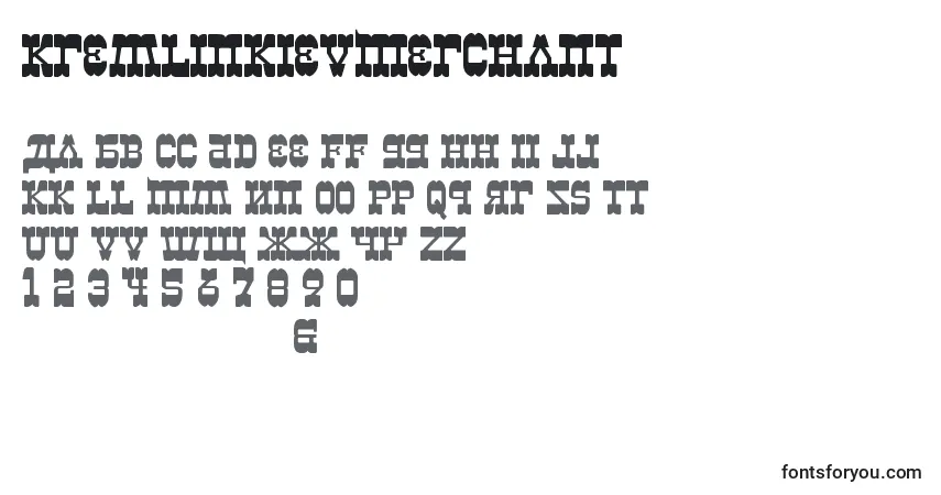 Czcionka KremlinKievMerchant – alfabet, cyfry, specjalne znaki