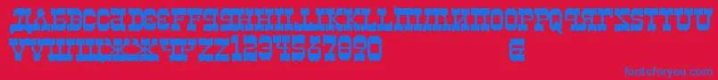 KremlinKievMerchant Font – Blue Fonts on Red Background