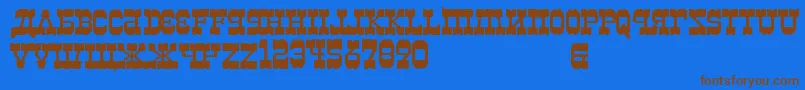 KremlinKievMerchant Font – Brown Fonts on Blue Background