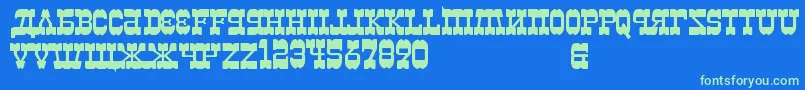 KremlinKievMerchant Font – Green Fonts on Blue Background