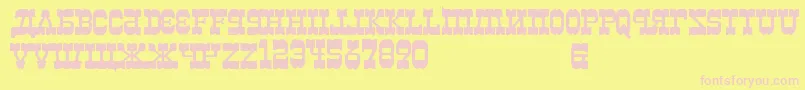 KremlinKievMerchant Font – Pink Fonts on Yellow Background