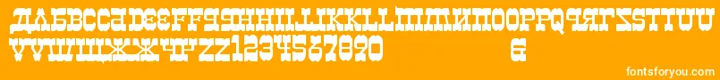 KremlinKievMerchant Font – White Fonts on Orange Background