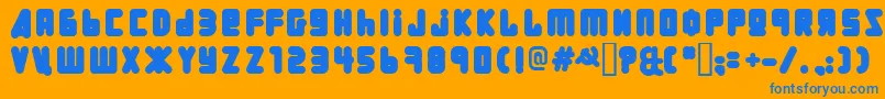 Uralphat Font – Blue Fonts on Orange Background