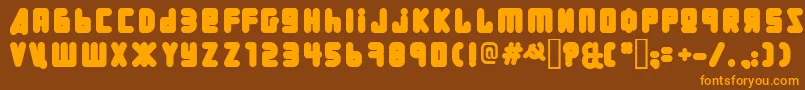 Uralphat-Schriftart – Orangefarbene Schriften auf braunem Hintergrund