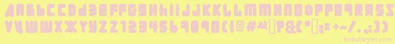 Uralphat-fontti – vaaleanpunaiset fontit keltaisella taustalla