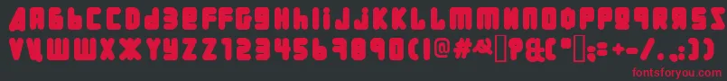 フォントUralphat – 黒い背景に赤い文字