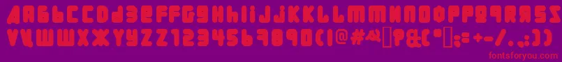 Uralphat-Schriftart – Rote Schriften auf violettem Hintergrund