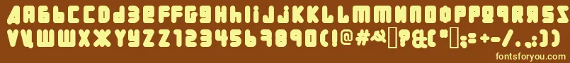 Uralphat-fontti – keltaiset fontit ruskealla taustalla