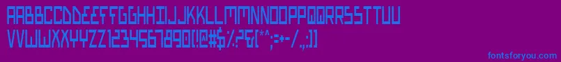 フォントBionicTypeCondensed – 紫色の背景に青い文字