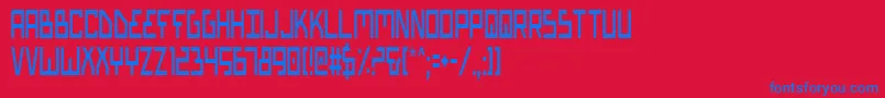 BionicTypeCondensed Font – Blue Fonts on Red Background