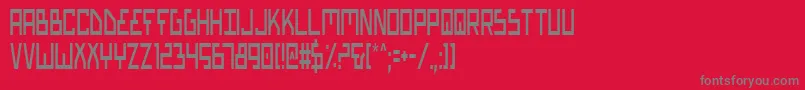 Fonte BionicTypeCondensed – fontes cinzas em um fundo vermelho