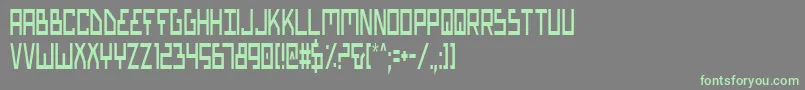 フォントBionicTypeCondensed – 灰色の背景に緑のフォント