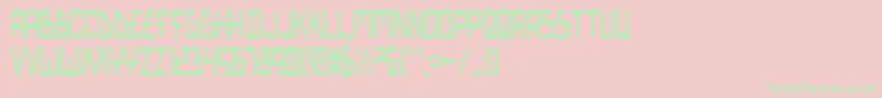 BionicTypeCondensed Font – Green Fonts on Pink Background