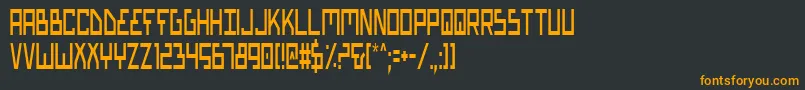 フォントBionicTypeCondensed – 黒い背景にオレンジの文字