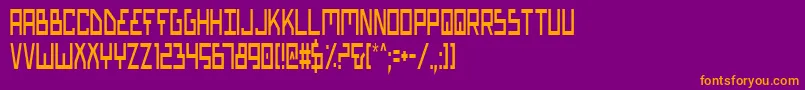 Fonte BionicTypeCondensed – fontes laranjas em um fundo violeta