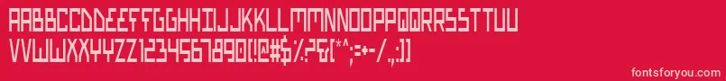 BionicTypeCondensed Font – Pink Fonts on Red Background