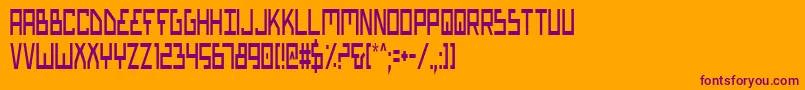 Fonte BionicTypeCondensed – fontes roxas em um fundo laranja