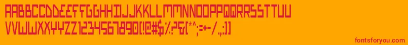 BionicTypeCondensed Font – Red Fonts on Orange Background