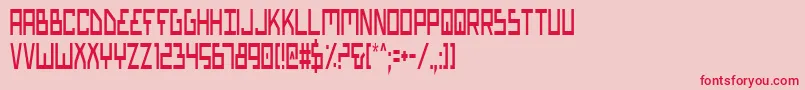 Fonte BionicTypeCondensed – fontes vermelhas em um fundo rosa