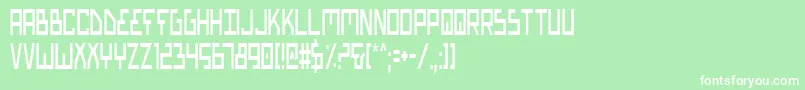 フォントBionicTypeCondensed – 緑の背景に白い文字