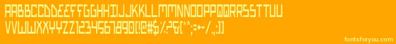 Fonte BionicTypeCondensed – fontes amarelas em um fundo laranja