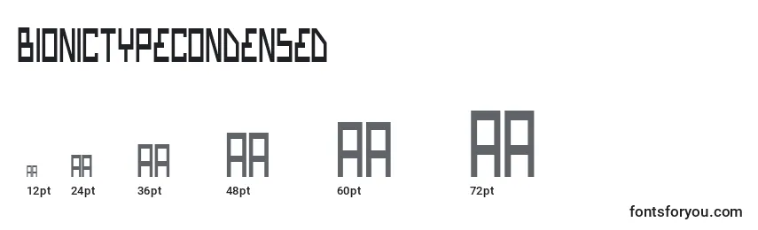 Размеры шрифта BionicTypeCondensed