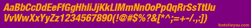 Heaveneticacond8Hvyoblsh Font – Orange Fonts on Purple Background