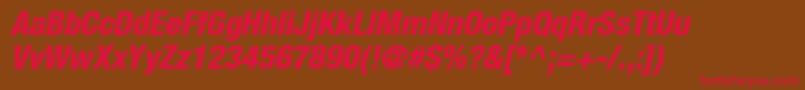 Heaveneticacond8Hvyoblsh Font – Red Fonts on Brown Background