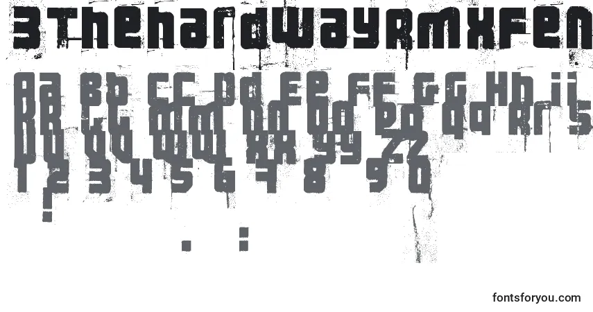 Schriftart 3ThehardWayRmxfenotype – Alphabet, Zahlen, spezielle Symbole