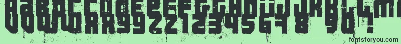 Шрифт 3ThehardWayRmxfenotype – чёрные шрифты на зелёном фоне