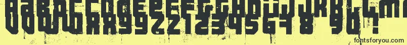 3ThehardWayRmxfenotype-fontti – mustat fontit keltaisella taustalla