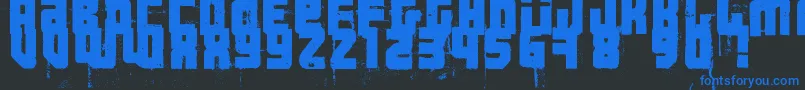 3ThehardWayRmxfenotype-fontti – siniset fontit mustalla taustalla