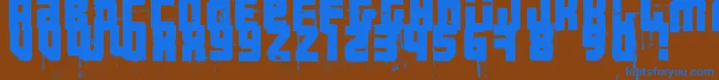 3ThehardWayRmxfenotype-fontti – siniset fontit ruskealla taustalla