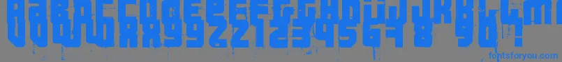 Шрифт 3ThehardWayRmxfenotype – синие шрифты на сером фоне