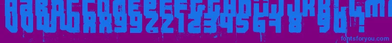 3ThehardWayRmxfenotype-fontti – siniset fontit violetilla taustalla