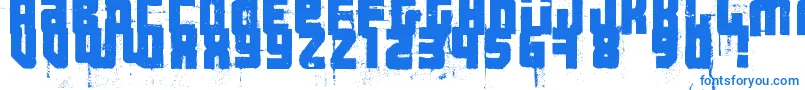 3ThehardWayRmxfenotype-Schriftart – Blaue Schriften auf weißem Hintergrund