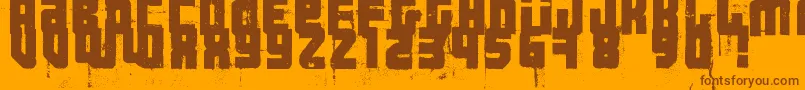 3ThehardWayRmxfenotype-Schriftart – Braune Schriften auf orangefarbenem Hintergrund