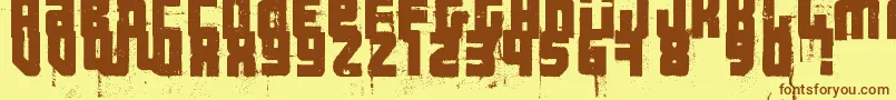 3ThehardWayRmxfenotype-Schriftart – Braune Schriften auf gelbem Hintergrund