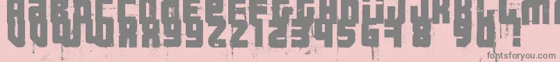 3ThehardWayRmxfenotype-fontti – harmaat kirjasimet vaaleanpunaisella taustalla